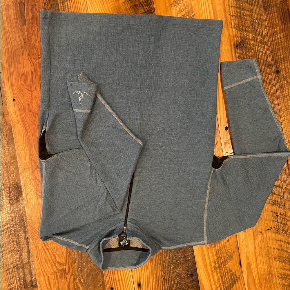 Prana Mens 1/4 zip - medium blue